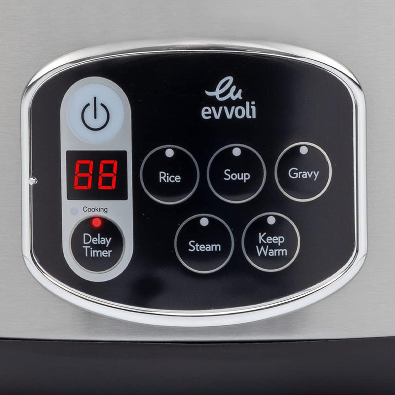evvoli Multi-functional, Non Stick Rice and Grain Cooker, 650W 1.8 L, EVKA-RC5005B, Silver
