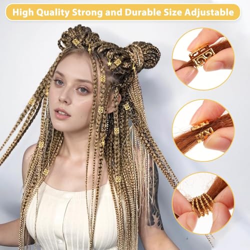 JINXXTTA 275Pcs Ramadan Hair Accessories for Womens, Gold Hair Charms, Metal Hair Clips & Rings, Braid Clips for Women, Girls, Boys & Men??old