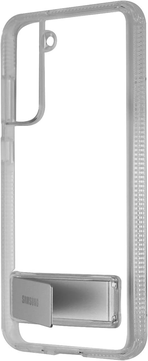 SAMSUNG Galaxy S21 FE 5G Clear Phone Cover with Stand, Protective Case, Shockproof Smartphone Protector, Adjustable View Angle, US Version, Transparent - Standing Clear