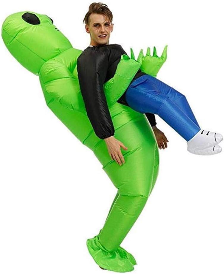 AM ANNA Inflatable ET Monster Costume Scary Green Alien Cosplay Costume for Kids Masquerade Halloween Party,Small