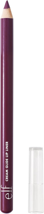 e.l.f. Cream Glide Lip Liner, Lip Shaping & Modeling, Highly Pigmented Pen, Semi-Matte Finish, Vegan & Cruelty Free, Mauve Aside - Plum & Get It