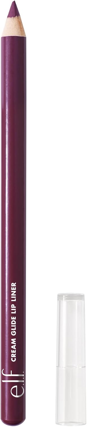 e.l.f. Cream Glide Lip Liner, Lip Shaping & Modeling, Highly Pigmented Pen, Semi-Matte Finish, Vegan & Cruelty Free, Mauve Aside - Plum & Get It