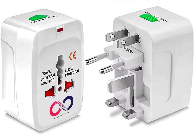 Universal Travel Adapter Pack of 2, International Plug Adaptor for Worldwide Compatibility for Easy Charging, Lightweight and Compact, Ideal for International Travel - Pack of 1