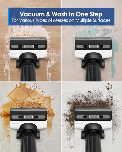 Tineco Floor ONE S6 Cordless Wet Dry Vacuum Floor Cleaner Mop All-in-One for Hard Floors, LED Display, Long Runtime, Floor Washer Great for Sticky Messes, Dual-Sided Edge Cleaning, Self-Cleaning