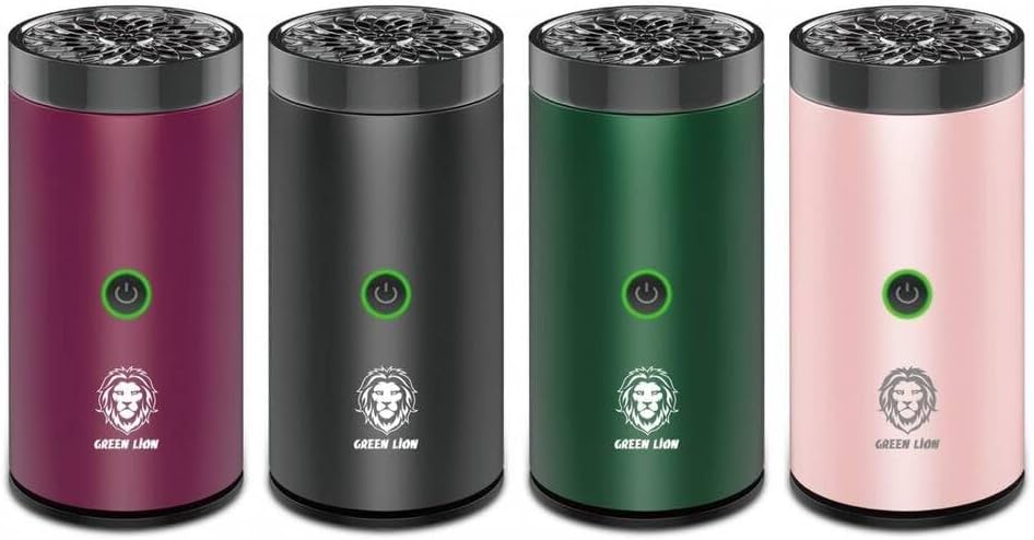 Green Lion Smart Bakhour Rechargeable Electric Car Incense Burner, USB-C Portable Mini Burner, Aluminum Alloy Design, Strong Power for Fast Burning, Long-Lasting Fragrance - Green