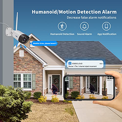 Hiseeu 【5MP, Wireless Pro Security Camera Wireless Outdoor, Home Security, Spotlight Color Night Vision, 2.4Ghz & 5Ghz Wi-fi, SD Card and Cloud Storage Supported, Work with Alexa…