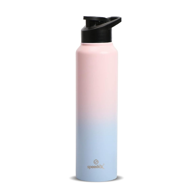 Speedex Stainless Steel 1 Litre Water Bottle for Fridge, School,Gym,Home,Office,Boys, Girls, Kids, Leak Proof(Dual-Pink-Blue Colour, Sipper Cap, Set of 1, 1000 ML)