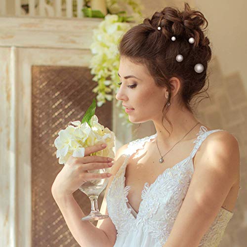 Yplun 18 Pcs Wedding Pearl Hair Pins - Bridal Pearl Rhinestone Hair Pins - Hair Accessories for Bride Bridesmaid Women Girls (Gold)