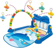 Baybee Piano Play Gym Mat for Babies 0-12 Months - Activity Playgym With 5 Hanging Toys & Rotatable Piano Bedding Set Crawling Mat
