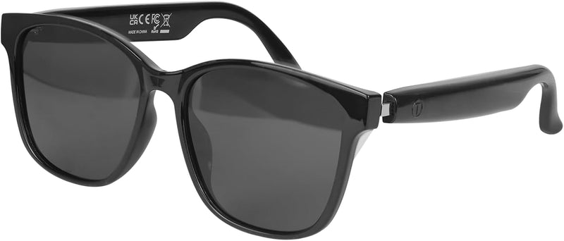 OKCSC Bluetooth Audio Sunglasses, Polarized Lenses, Semi-Open-Ear Smart Touch Eyewear for Music/Calls/Navigation, Bluetooth 5.3 Audio Eyewear, IPX5 Waterproof Indoor Outdoor Eyewear - Black