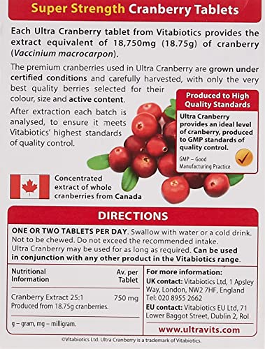 Vitabiotics Ultra Cranberry, 750 Mg - 30 Tabs