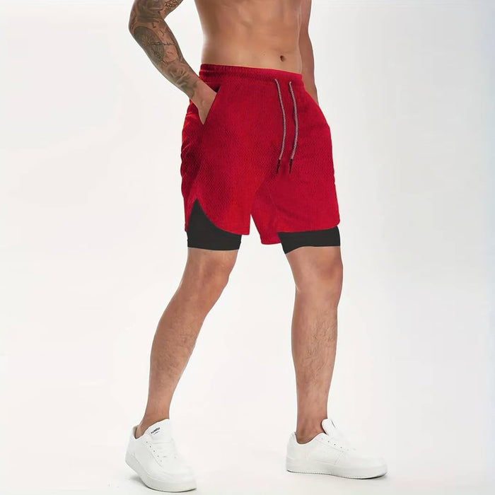 VITION Gym Shorts for Men, Men's Activewear Running Shorts,Drawstring Gym Shorts Men, 2 Layer Loose Athletic Shorts with 4 Pockets