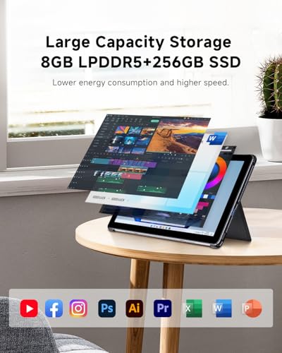 CHUWI 2025 Hi10 X1 Windows 11 Tablet 10.1'', Intel N150(Up to 3.6GHz), 8GB LPDDR5 256GB SSD, Windows Tablet PC, 8MP? Cameras, WiFi 6, BT 5.2, HDMI, USB 3.2, Type C, Full HD, with Case