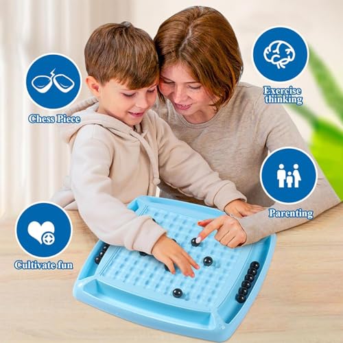 Mumoo Cat Magnetic Chess Game Set, Magnetic Attraction Game with 20 Round Magnetic Pieces, Mental Exercise Puzzle Game, Tabletop Game for Family and Friends