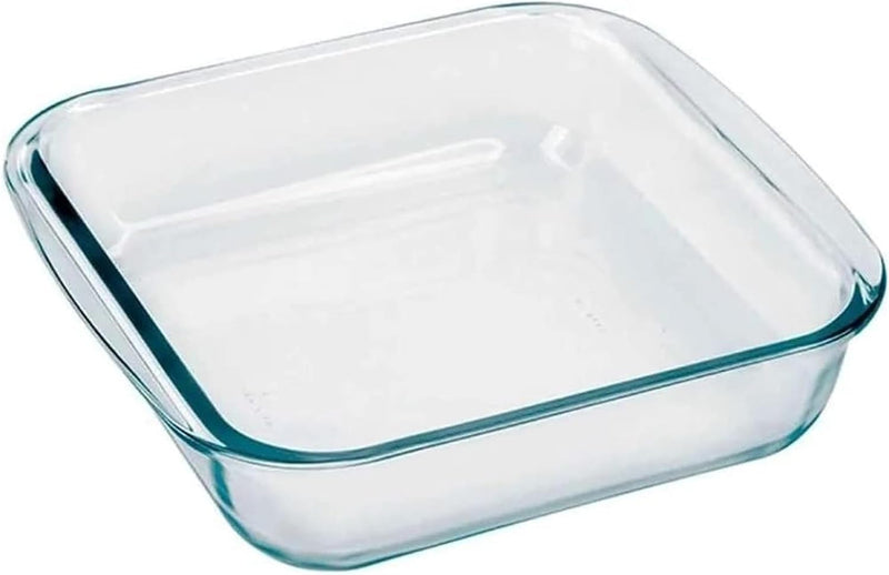 MARINEX Medium Square Glass Roaster 1.8L Durable Heat-Resistant Bakeware Dish Transparent Oven-Safe Roasting & Baking Tray Ideal for Brownies, Casseroles, Pasta Bakes, Desserts & Everyday Meals