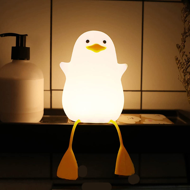 LEDHOLYT Kids Night Light - Cute Silicone Duck Nursery Lamp for Baby, Toddler, Boys, Girls - Squishy Animal Lamp for Bedroom, Kids Room - Gift (Seagull)