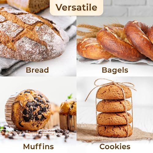 THE WHITE SHOP Premium Bamboo Bread Box, Bread Storage And Organizer, Organizer For Kitchen Countertop, Assembly Required