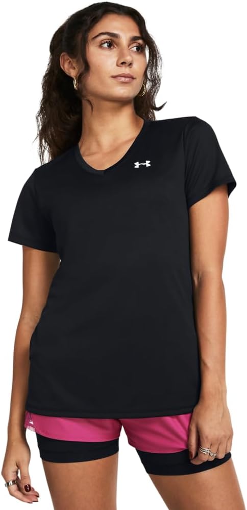 Women's Tech Short Sleeve V Neck T-Shirt - Black