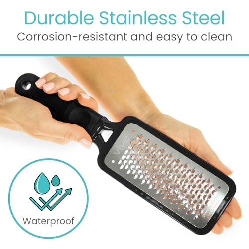 Vive Foot File Callus Remover Pedicure Tool Kit For Care Dead Skin Heel Scrub Shaver And Rough Patch Eliminator Remover For Dry And Wet Toe And Feet Peel Rasp Scrubber Blade Variety Pack (3) Multi