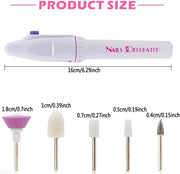 BAQI Electric Nail Drill Set, Portable Manicure Nail Art Grinder, 5-IN-1 Nail Grinder Machine, Beauty Personal Care Manicure and Pedicure Kit for Home and Salon Use