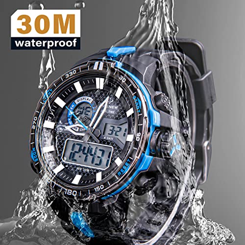 PASNEW Watches,Boy Multifunction Watch,Large Dial Watch,Teen Boy Waterproof Watches,Outdoor Sports Watch