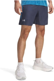Mens Men's UA Launch 7" Shorts Bottoms (pack of 1) - Downpour Gray / Ether Blue / Reflective