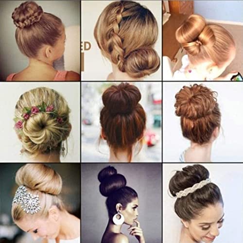 MAKINGTEC 3 Pcs Magic Roll Tool Hair Ring Diy Hair Foam Ring Shaper Snap Hair Donut Bun Hair Accessories, Long Buckle Nylon Hair Ring Magic Hair Styling Tool for Women Ponytail Holder (3 Multicolor)