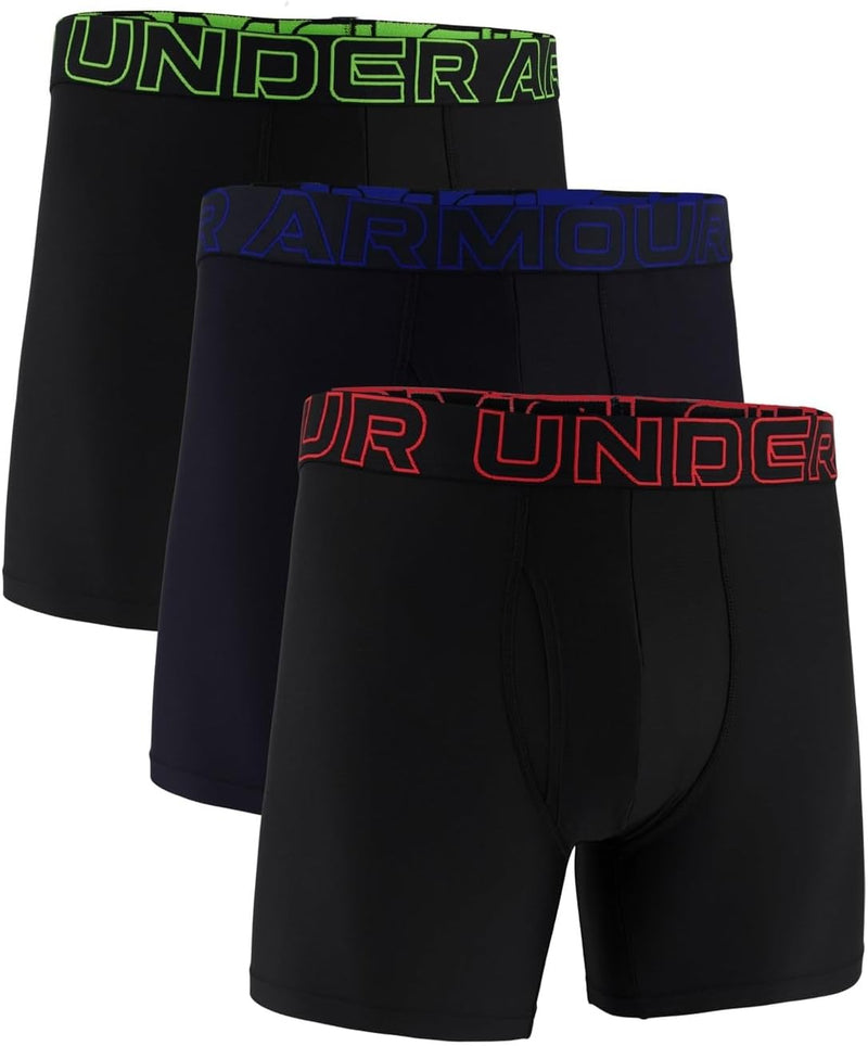 Mens Men's UA Performance Tech 6" 3-Pack Boxerjock Underwear (pack of 3) - Black / Black / Black