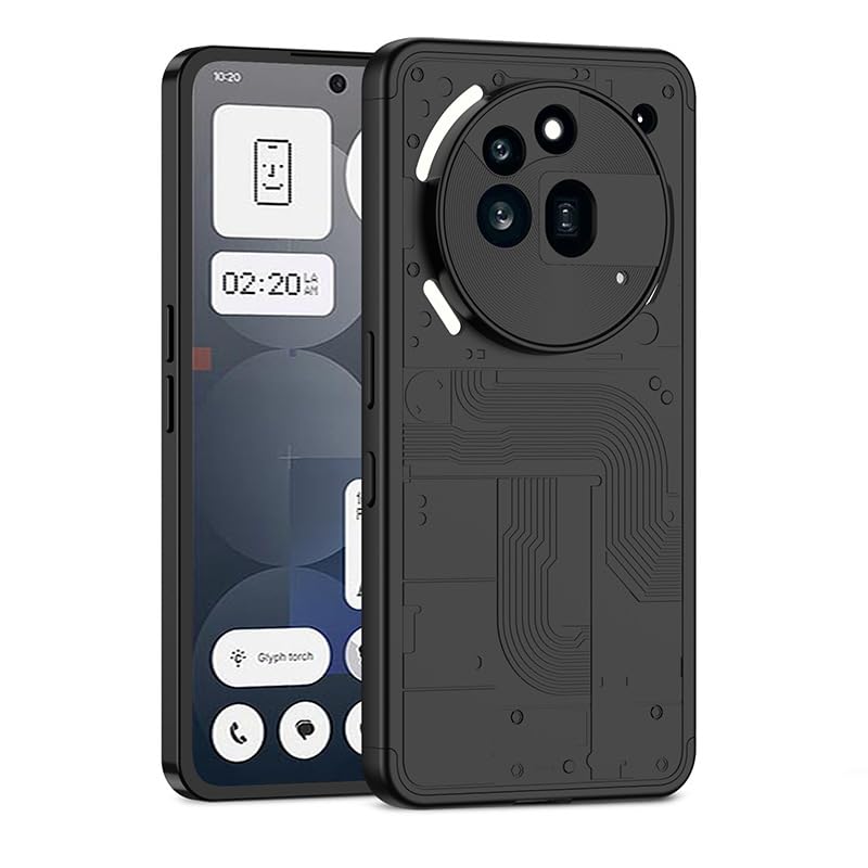 Case for Nothing Phone 3A/3 Pro, Matte Finish Design Lightweight Case, 3 in 1 Premium Slim Shockproof Hard PC Plastic Anti-Scratch Protector Cover (Black,3 Pro)
