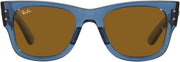 RB0840s Mega Wayfarer Square Sunglasses - Transparent Blue/Brown