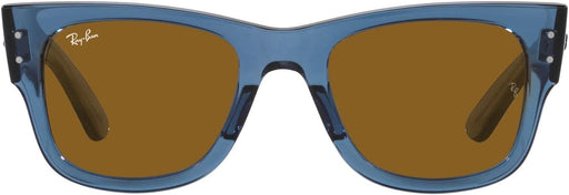 RB0840s Mega Wayfarer Square Sunglasses - Transparent Blue/Brown
