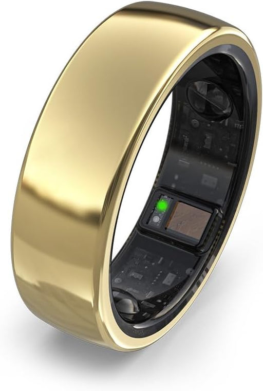 aabo AI Smart Ring for Men & Women Fitness Tracking - 32 Modes Sleep & Stress Monitoring Titanium Ring No App Subscription IP68 Water Resistant Upto 7-Day Battery Life Rose Gold, Size 9 - Gold 06