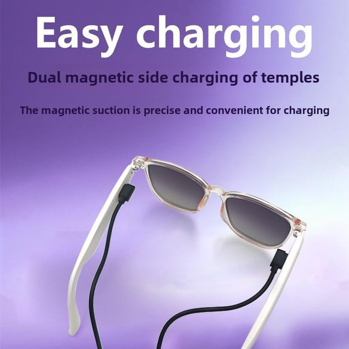 Smart Audio Glasses, Sunglasses with Wireless Headset Built-in Mic & Speakers, Touch Control and Voice Assistant Suitable for Men Women Outdoor Driving Running Use (Black Lens)