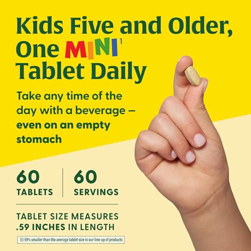 MegaFood Kids One Daily-Kids Vitamins-With Vitamin B,Vitamin C,Vitamin D & Zinc-Bone Health & Immune Support Supplement - Non-GMO,Vegetarian,Made Without 9 Food Allergens-60 Mini Tabs-2 Month Supply