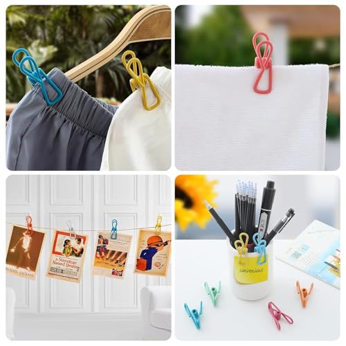 12 Pcs Food Storage Bag Clips Food Bag Clips Steel & PVC Coated Food Clips Bag Sealing Clips for Snacks Sandwich Home Kitchen Coffee Beans (Random Color)