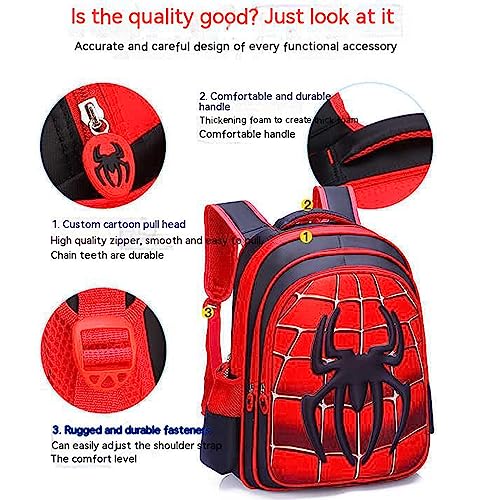 3D Marvel Heroes School Bag, Large School Bags for Boys High-Capacity and Waterproof With Stationery Box Kids School Bag.Spider Man Backpack School Bag for Boys Girls 6-12 Year Old