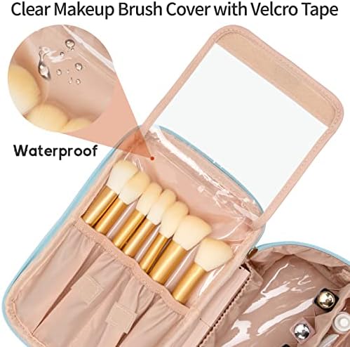 OCHEAL Makeup Bag, Portable Cosmetic Bag, Large Capacity Travel Makeup Case Organizer, Black Makeup Bags For Women Toiletry Bag for Girls Traveling With Handle and Divider
