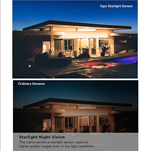 TP-Link Tapo 2K QHD Outdoor Security Camera, IP66 Weatherproof, Motion Detection, Starlight, Built-in Siren, 4MP, Colour Night Vision, Cloud&SD Card Storage, Works with Alexa&Google Home (Tapo C320WS)