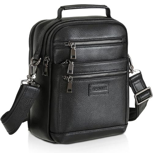 Polare Italian Full Grain Leather Messenger Bag Vintage Chest Shoulder Crossbody Bag Casual Sling Business Handbag for Men