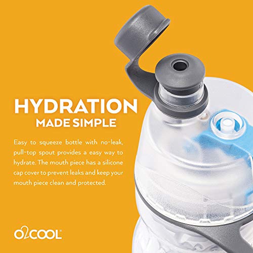 O2COOL Mist N' Sip Insulated Water Bottle - 20 oz, Raspberry Ombre Color | 2-in-1 Function, Double-Wall Insulation, BPA-Free | Perfect for Sports, Cycling & Outdoor Activities