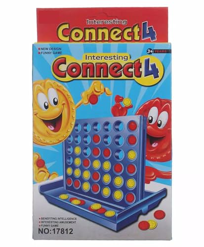 Connect 4 Classic Board Game (2 Players), 4 in a Row, Strategical Educational Board Games & Puzzle, Intelligence, Amusement Drop Disc, Funny Play, Kids Toys for Boys & Girls