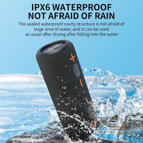 2 in 1 Portable Splittable Bluetooth Speaker, Waterproof Split Wireless Speaker Bluetooth V5.3 with 20W Loud Stereo Sound, 24H Playtime, True Wireless Pairing for Home, Outdoor or Travel