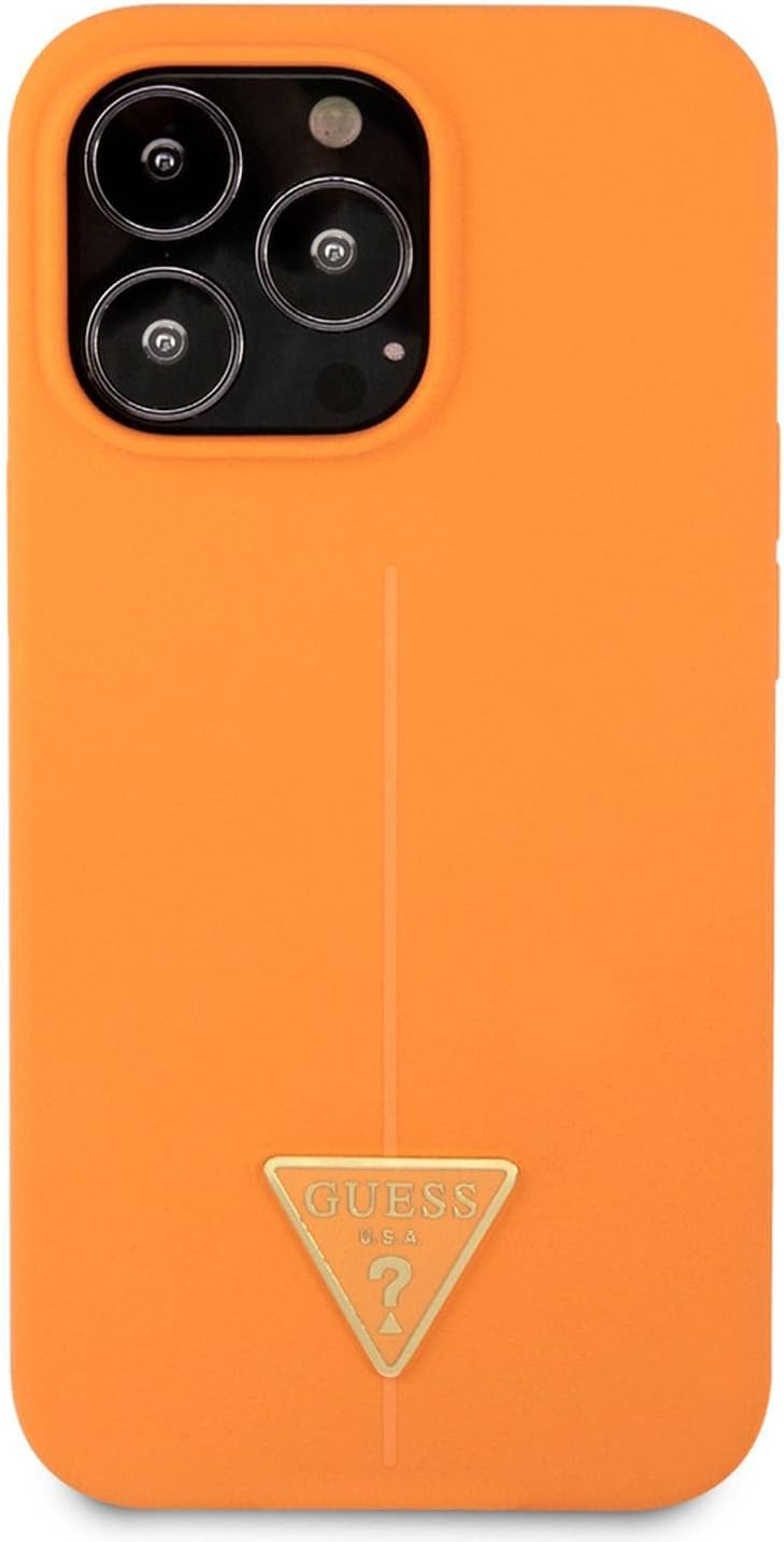 GUESS CG Mobile Silicone & Triangle Hard Case for iPhone 13 Pro - Orange