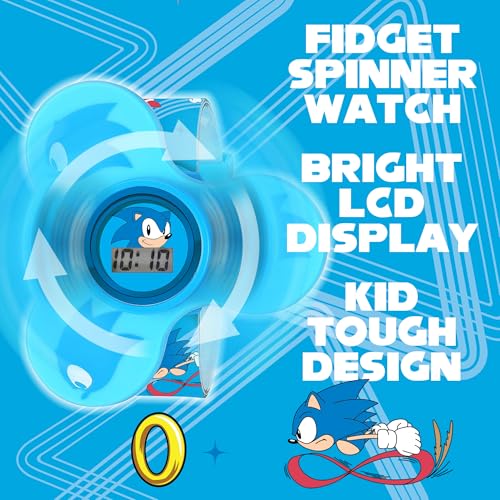 ACCUTIME Sonic The Hedgehog Kids' SNC4016 Digital Display Quartz Blue Watch, Blue, Digital
