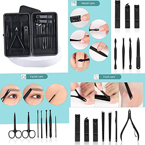 CBEI Nail Clippers Professional Manicure Set Nail Grooming Kit for Thick Nails Cuticle Remover Toe Nail Care Cutter Pedicure Kit Nail Clippers Portable Set Travel Tool Kit for Men Women