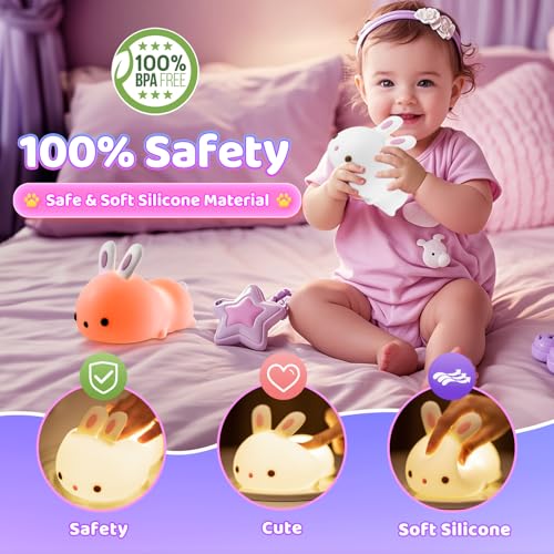 One Fire Cute Bunny Kids Night Light