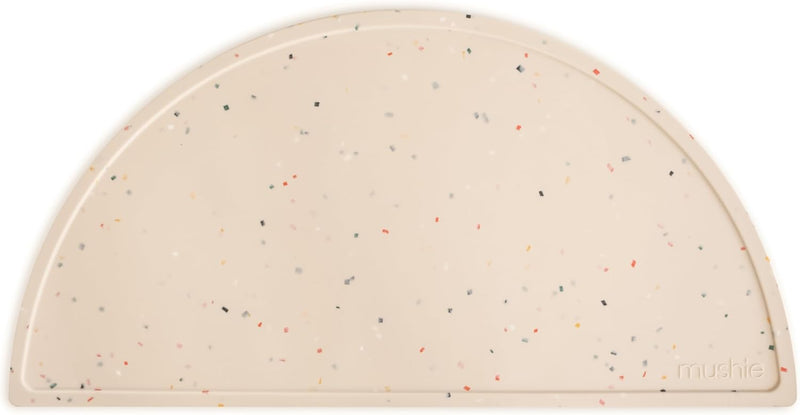 Silicone Placemat for Baby Food - Non-Slip Mat with Classic Patterns, BPA-Free, Easy-Clean Dishwasher Safe Dining Mat for Toddlers - Black Daisy - Vanilla Confetti
