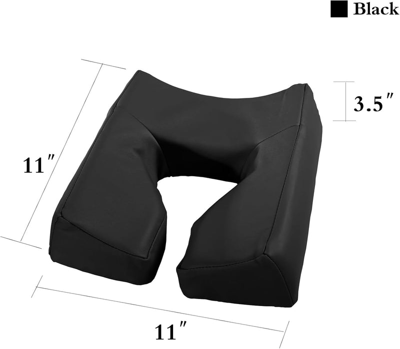 Master Massage Massage Patented Memory Foam Ergonomicdream Face Cushion Pillow Headrest, Black - Black