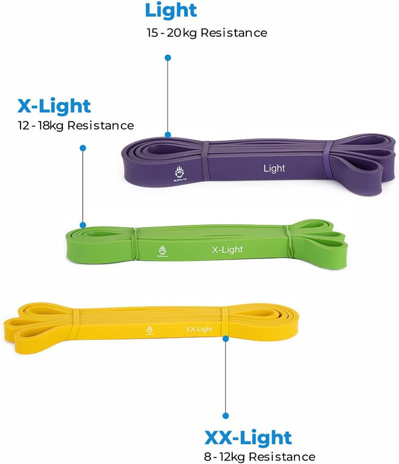 Burnlab Resistance Bands (Choose from 8 Different Sizes from 8Kg - 116Kg), Pull Up Assistance Bands for Exercise, Chin Ups, Powerlifting, Training, Gyms, Home Fitness - for Men and Women