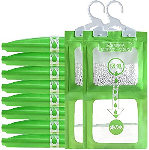 Seemo Moisture Absorber and Odor Eliminator Hanging Bags to Rid Damp in Closet, Safe, Cars, Wardrobes, Basement, Gym Bag| Humidity Bags for Closet and wardrobes - Pack of 10 (120 gms each)